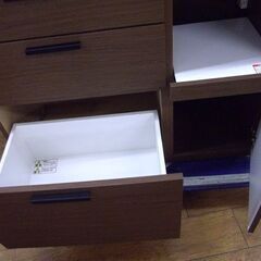 レンジボード キッチンボード 幅100×奥行43×高さ191cm ソレル 100KB MBR ミドルブラウン 白エナメル 家電ボード 食器棚 ニトリ NITORI 札幌市 厚別区