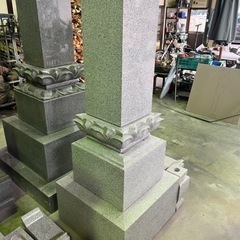 墓石(新品)白御影石1.1尺上蓮華三点セット