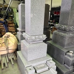 墓石(新品)白御影石1.1尺上蓮華三点セット
