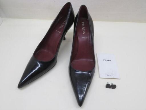 ❤️プラダ❤️PRADA❤️エナメルパンプス❤️23.5❤️黒❤️トップリフト付