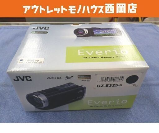 未使用！ ケンウッド JVC KENWOOD ビデオカメラ エブリオ EVERIO GZ-E325 内蔵メモリー8GB クリアブラック 西岡店