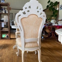 アンティークおしゃれなイタリア製ロココ調テーブル&チェアーセット