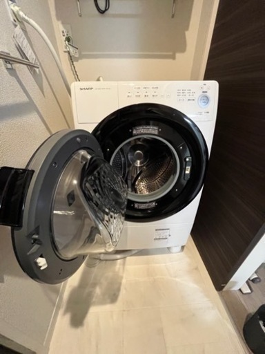 【値下げ】シャープ　ドラム式洗濯機　左開き　ES-S7E 2020製