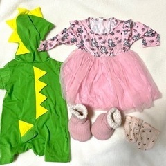 子供服　恐竜とユニコーンドレス2枚