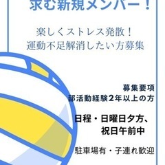 【東横線日吉駅】8月27日(日)16時30分〜混合バレー若干名募集！