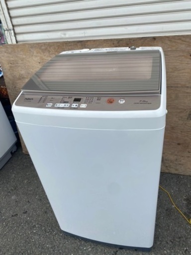 福岡市内配送無料　アクア 7.0kg 全自動洗濯機 ホワイトAQUA AQW-GV70G-W