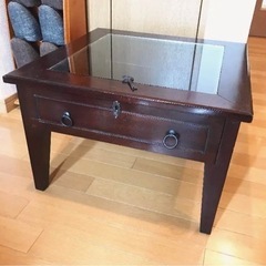 【中古】アジア家具･引き出し付きローテーブル