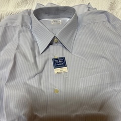 メンズ　ワイシャツ　半袖　日本製　水色ストライブ