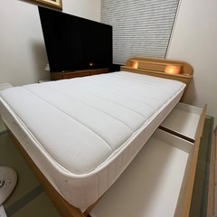 美品ニトリ収納付きセミダブルベッドとNsleepマットレスセット