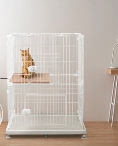 約14,000円相当⭐️アイリスオーヤマ新品⭐️猫用2段ケージとトイレ新品セット！