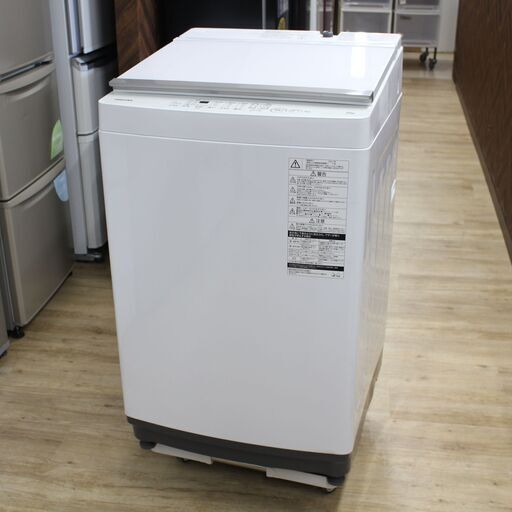 店S678)【美品】TOSHIBA/東芝 全自動洗濯機 AW-10M7 2022年製 洗濯/脱水10kg ピュアホワイト 上開き