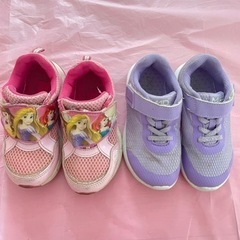 キッズ スニーカー✨17cm 2足セット 靴 プリンセス 紫
