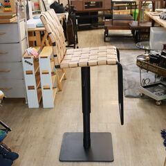 059)クラッシュゲート ハーパーバーチェア ガス式昇降 カウンターチェア 革張り ベージュ×ブラック 参考価格38,500円 CRASH GATE