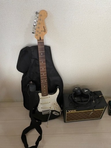 Fender Squire エレキ　+ voxアンプ　ソフトケース付き