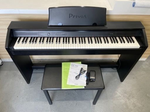 【美品・動作品】電子ピアノ CASIO カシオ Privia プリヴィア PX-750BK 2012年製 椅子 取説 スコア 電源コード付き
