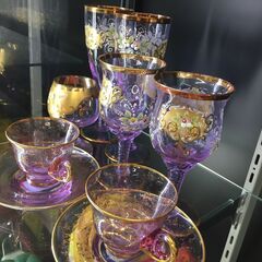 【ジモティ来店特価！！】ベネチアグラスセット　J-0891