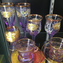 【ジモティ来店特価！！】ベネチアグラスセット　J-0891