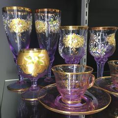 【ジモティ来店特価！！】ベネチアグラスセット　J-0891
