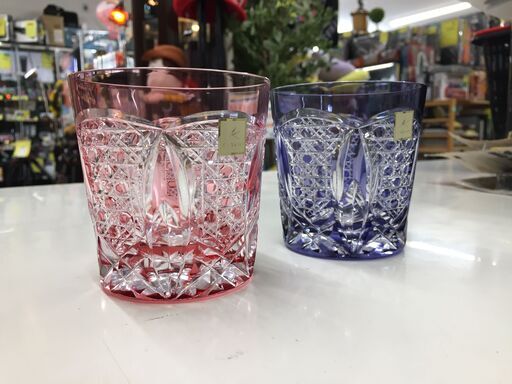 【ジモティ来店特価！！】新品！！KAKAGMI　江戸切子　クリスタルガラスセット　J-0894