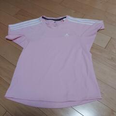 adidas　Tシャツ(薄ピンク)