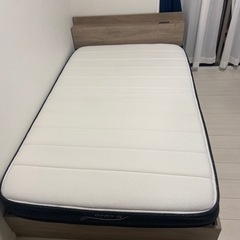 【セミダブル】ベッド＆ベッド台、収納付き！