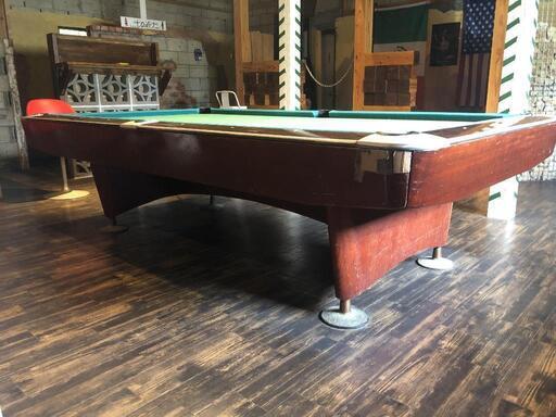 9FT ビリヤード台 取引決定しました】本格9ft ビリヤードテーブル付属