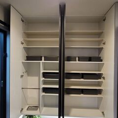 (STZ7)吊りシューズボックス◆タカラスタンダード◆幅161◆4枚扉◆鏡付き◆下駄箱