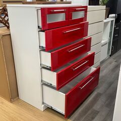 【トレファク熊谷駅前店】5段チェスト（レッド×ホワイト）のご紹介です！