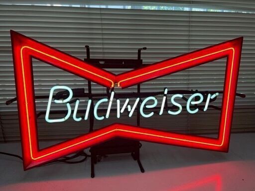 ビンテージ！Budweiser バドワイザー ネオン看板 ネオンサインインテリア EH-9030 約W775×D160×H470mm USED品現状にて 引取のみ！