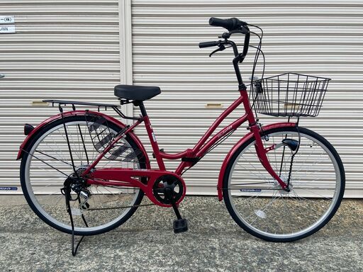 新品★未使用　ママチャリ　オートライト　 26インチ　シマノ製6段変速　ロゼ