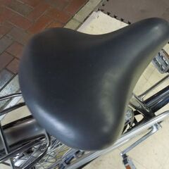 27インチ 自転車 ママチャリ シティサイクル ブラック×シルバー カゴ