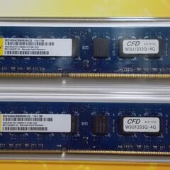 DDR3 メモリ 4GB×2枚（計8GB） デスクトップPC用