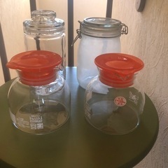 貯蔵瓶　ガラス瓶　4個　バラ売り可　iwaki   耐熱ガラス
