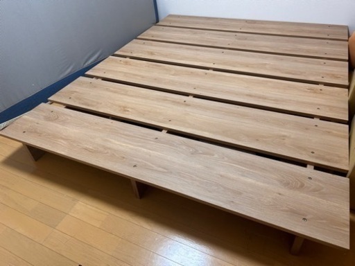 LOWYA 木製ダブルベッドフレーム ナチュラルウッド お値引可能