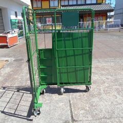 本宏製作所　カゴ台車　棚板付き　緑　Ｗ1100『中古美品』複数入荷！