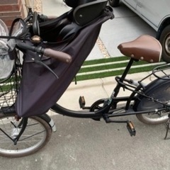 子供乗せ自転車(前チャイルドシート、レインカバー付き)