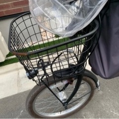 子供乗せ自転車(前チャイルドシート、レインカバー付き)