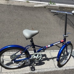 紺色折りたたみ中古自転車整備済