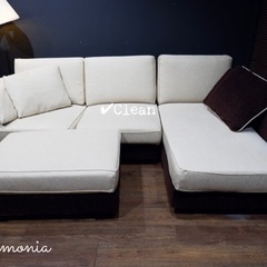 ☑️ラクm売約済　アルモニア15万L字ビッグカウチコーナーソファー＋オットマンセット