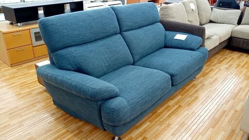 ☆ジモティ割あり☆ ソファ ブルー H89×D91×W178 クリーニング済み YJ484