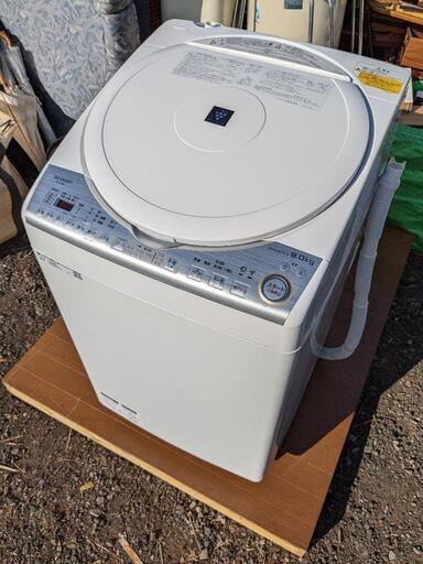 市内配送無料！　シャープ 洗濯乾燥機 ES-TX8C  2019年製　縦型 全自動洗濯機 乾燥機能付き　インバーター