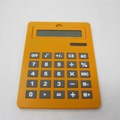 巨大な電卓　ソーラー　オレンジ色