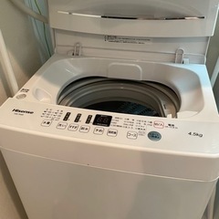 洗濯機Hisense HW-T45D  4.5kg 8/30まで...
