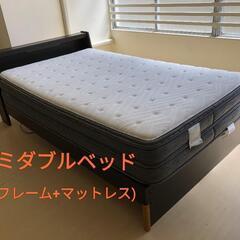 ニトリ　セミダブルベッド(フレーム+マット)