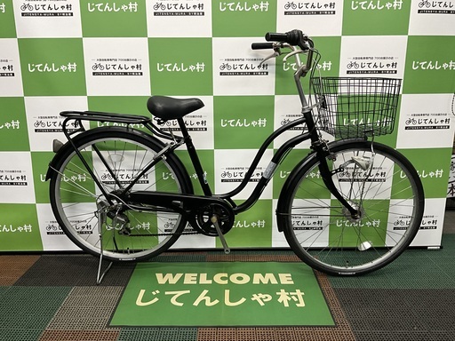 【成約済】【6段ギア\u0026オートライト‼︎/26インチ/ファミリー自転車/ブラック】【No.183】