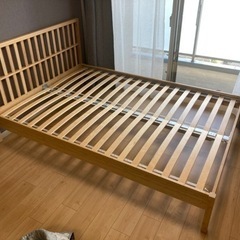 IKEA ダブルベッド　フレーム+マットレスセット