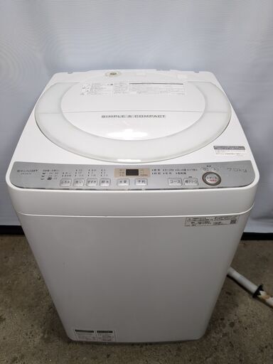 シャープ 全自動洗濯機 7kg ES-GE7C-W