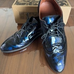 【新品未使用】青グラデーション靴　27cm