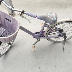 自転車　女の子　22インチ　紫
