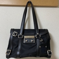 PRADA ハンドバッグ　黒　ナイロン　レザー